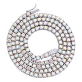 Opal Rainbow MOISSANITE Tennis Chain Necklace Iced Out - 925 Silver - 3mm - 16"-28"
