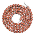 Orange MOISSANITE Tennis Chain Necklace Iced Out - 925 Silver - 5mm - 16"-28"