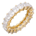 MOISSANITE Full Eternity Princess Cut (Square) Band Wedding Ring - 14k Gold Vermeil 925 Silver - 2mm-5mm