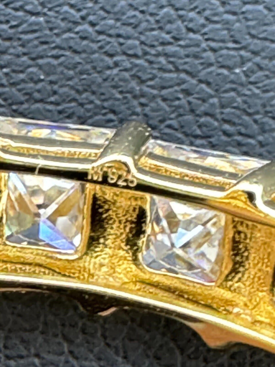 MOISSANITE Full Eternity Princess Cut (Square) Band Wedding Ring - 14k Gold Vermeil 925 Silver - 2mm-5mm