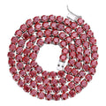 Ruby Red MOISSANITE Tennis Chain Necklace Iced Out - 925 Silver - 5mm - 16"-28"