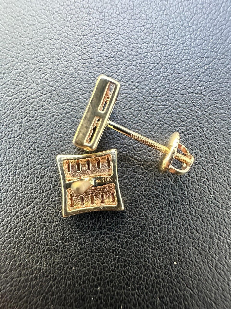 MOISSANITE Modern Baguette Kite Iced Out Earrings - 10k Yellow Gold - 8mm