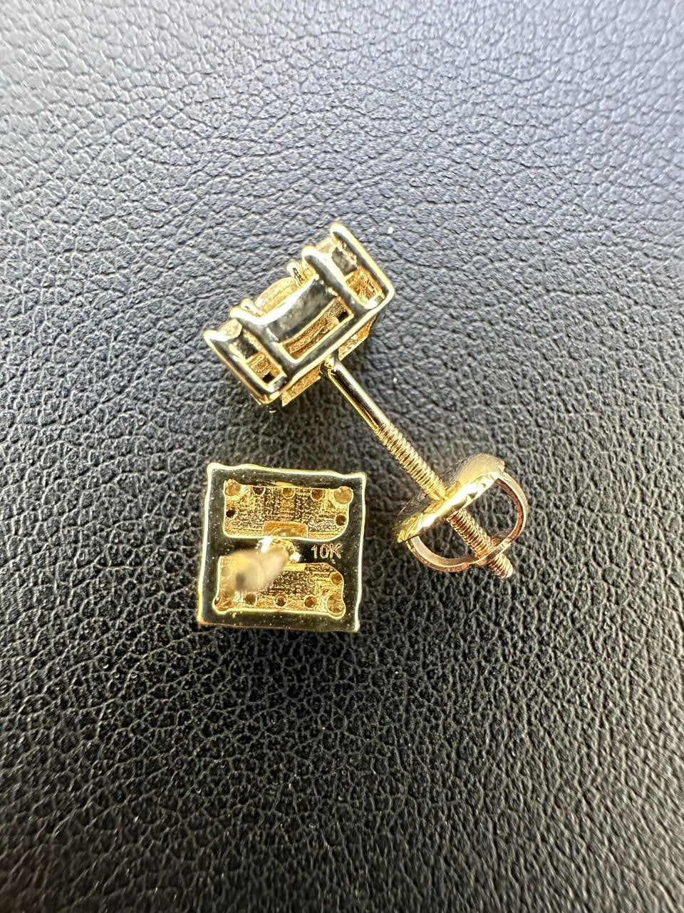 MOISSANITE Golden Knight Kite Iced Out Earrings - 10k Yellow Gold - 6.5mm