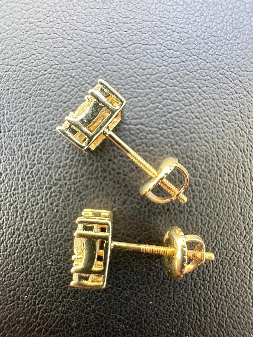 MOISSANITE Golden Knight Kite Iced Out Earrings - 10k Yellow Gold - 6.5mm