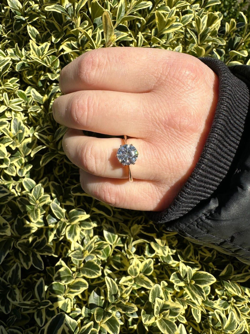 MOISSANITE Classic Solitaire Engagement Ring - 14k White Gold - 2ct