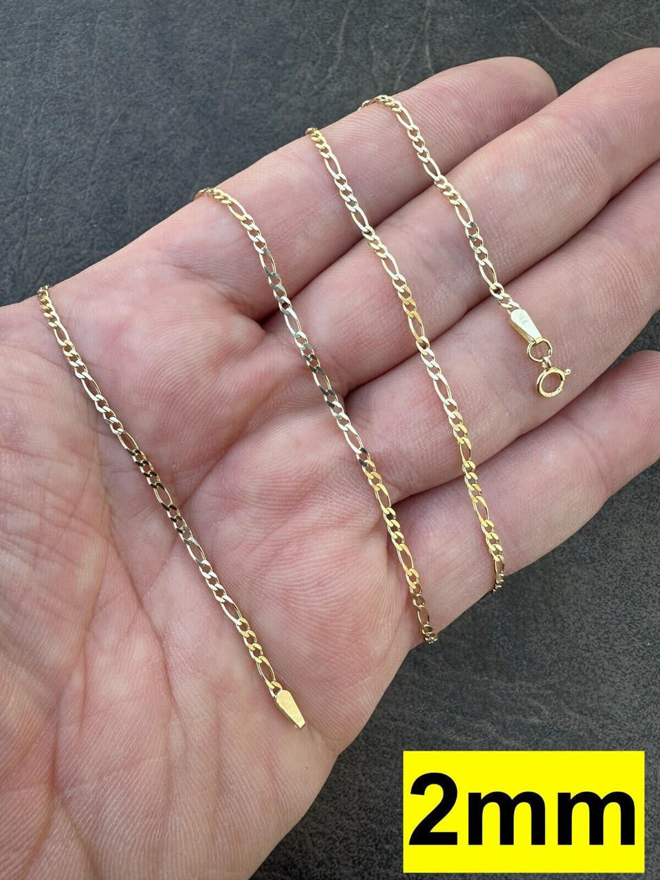 Figaro Link Chain Necklace - 14k Yellow Gold - 16"-24" - 2mm-7mm