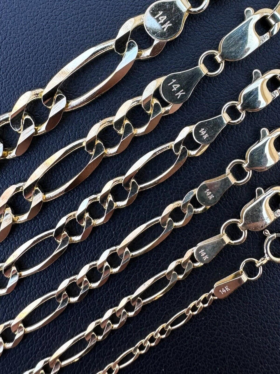 Figaro Link Chain Necklace - 14k Yellow Gold - 16"-24" - 2mm-7mm
