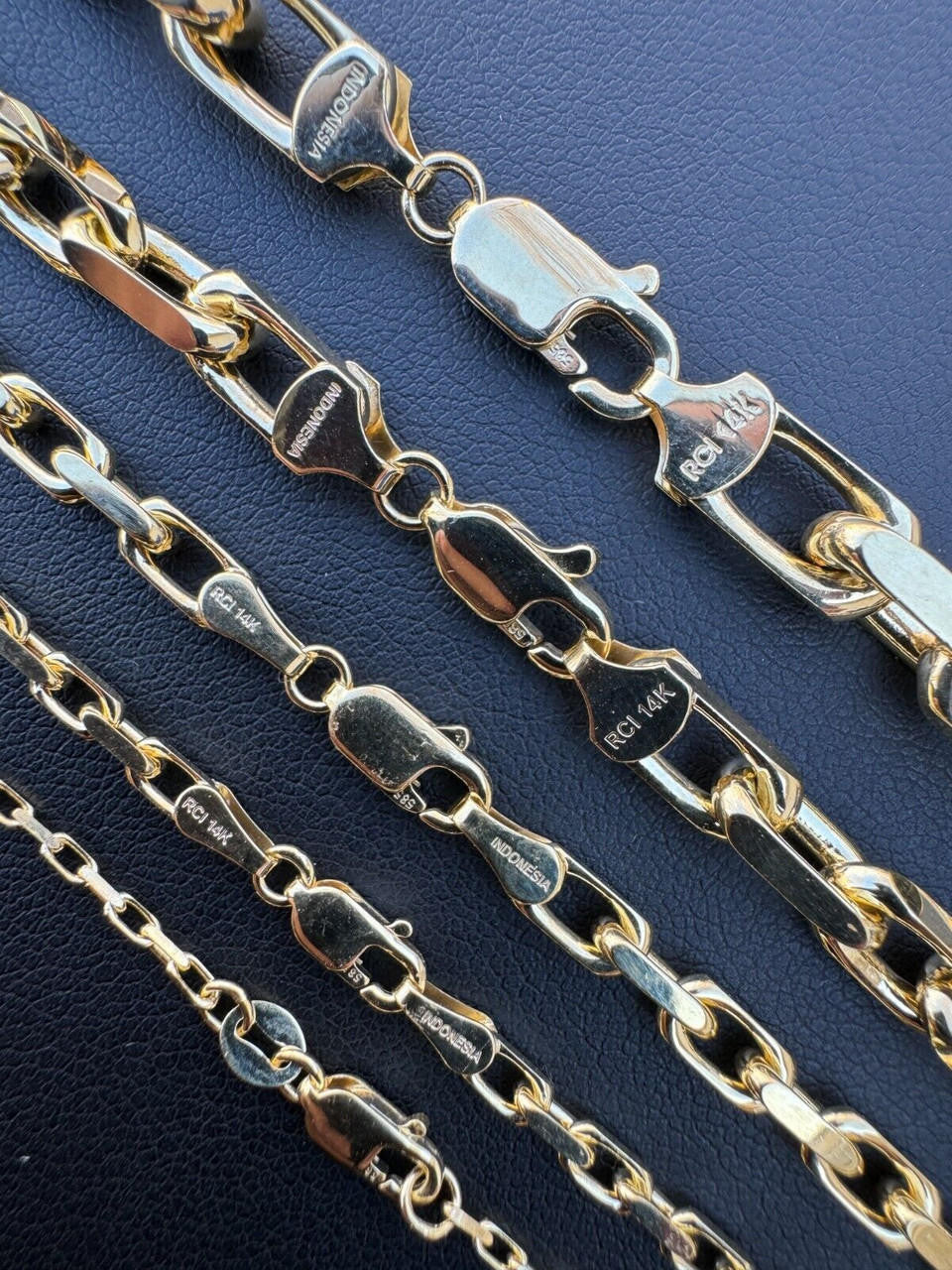 Hermes Rolo Link Chain Necklace Bracelet -  14k Yellow Gold - 7"-28" - 1.5mm-6mm