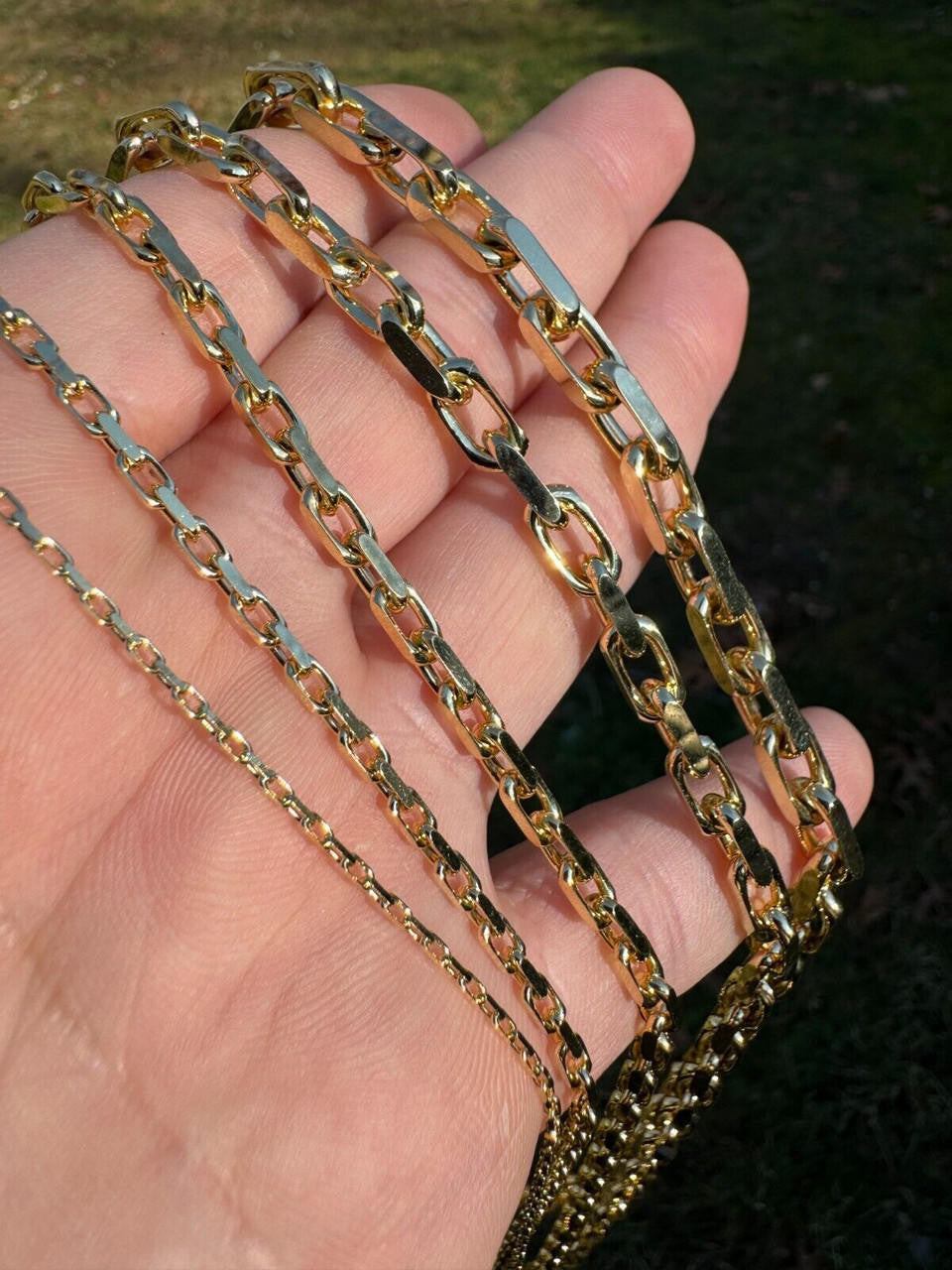 Hermes Rolo Link Chain Necklace Bracelet -  14k Yellow Gold - 7"-28" - 1.5mm-6mm