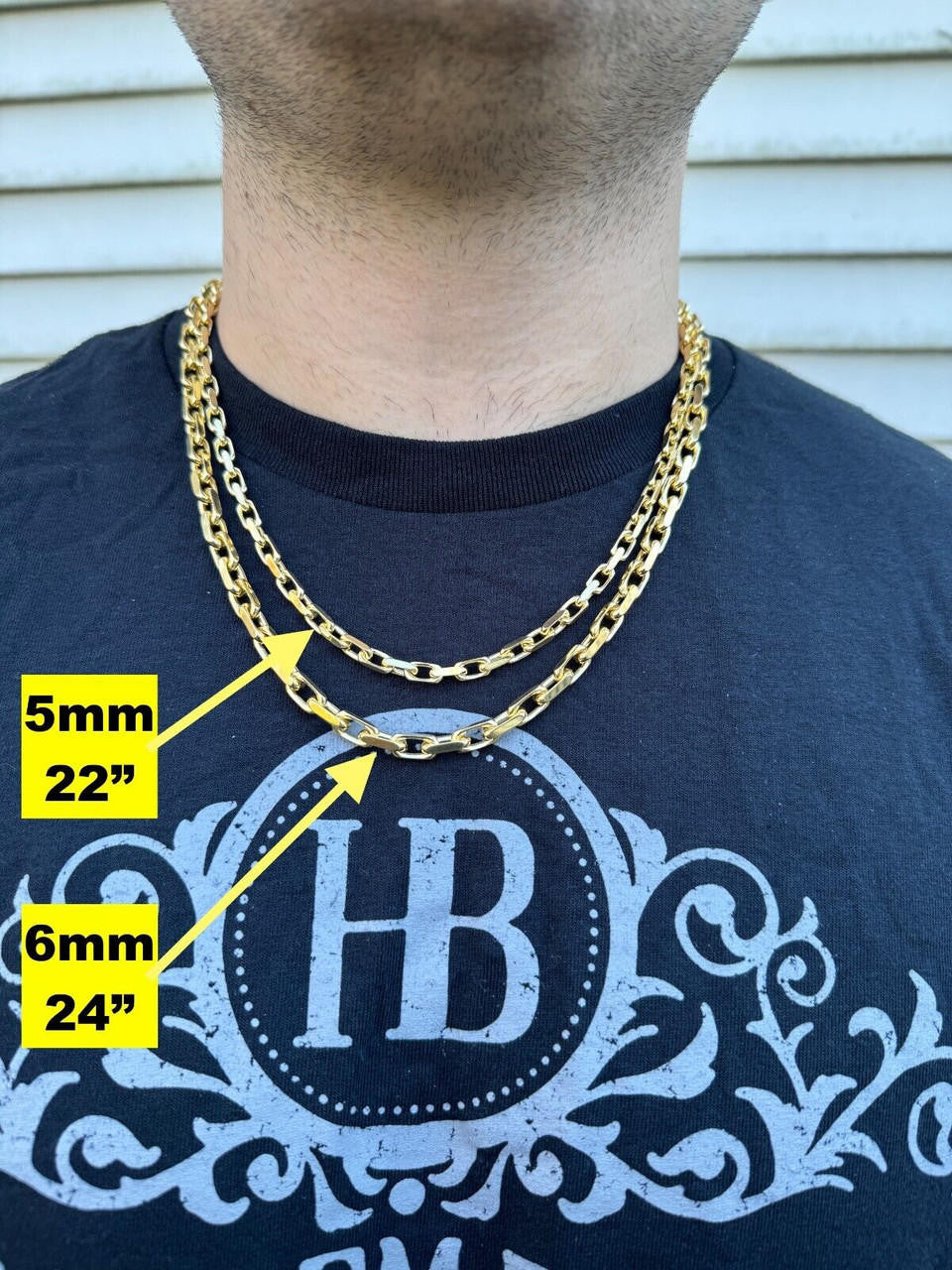 Hermes Rolo Link Chain Necklace Bracelet -  14k Yellow Gold - 7"-28" - 1.5mm-6mm