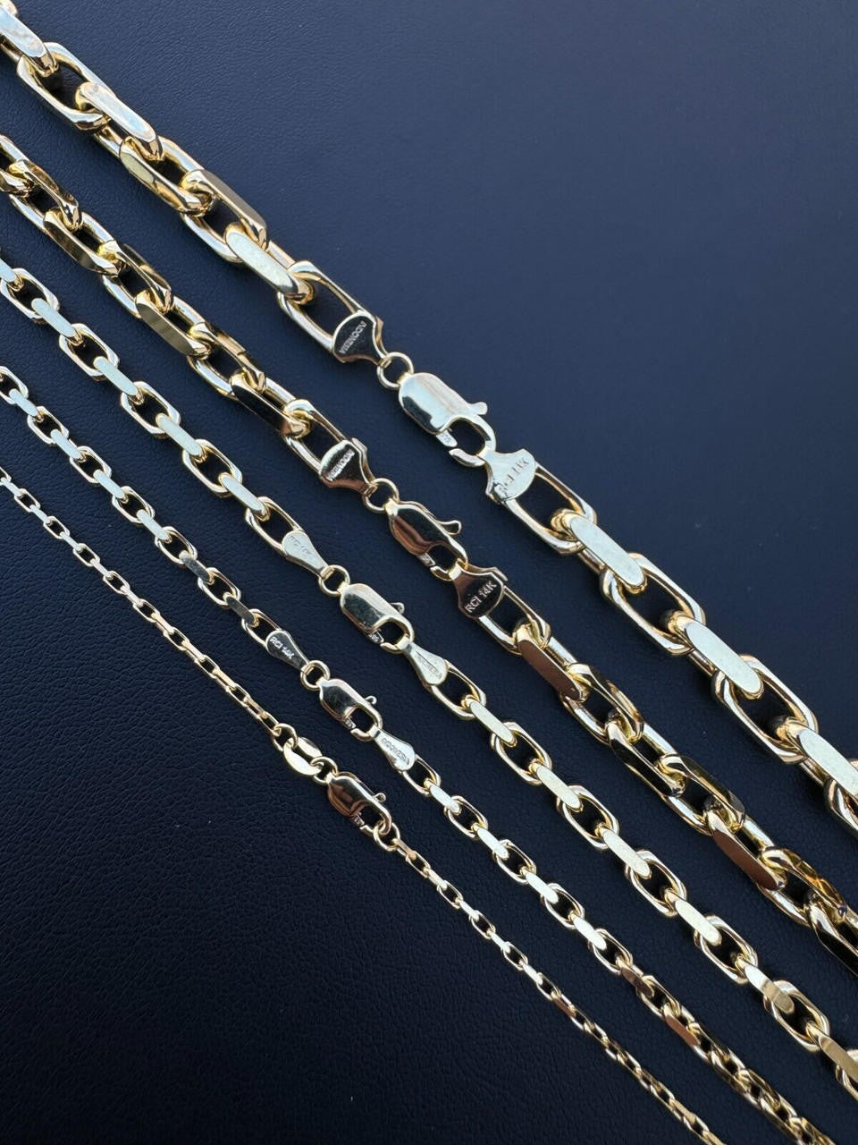 Hermes Rolo Link Chain Necklace Bracelet -  14k Yellow Gold - 7"-28" - 1.5mm-6mm