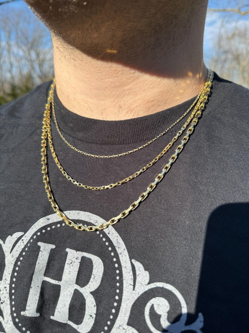 Hermes Rolo Link Chain Necklace Bracelet -  14k Yellow Gold - 7"-28" - 1.5mm-6mm