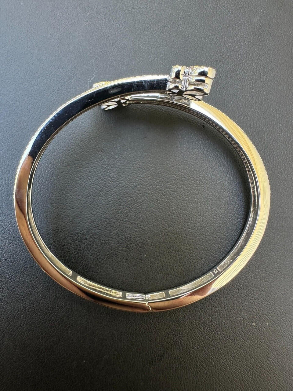 Real Solid 925 Silver Iced Baguette Butterfly Bangle Ladies Bracelet 5-7"  CZ