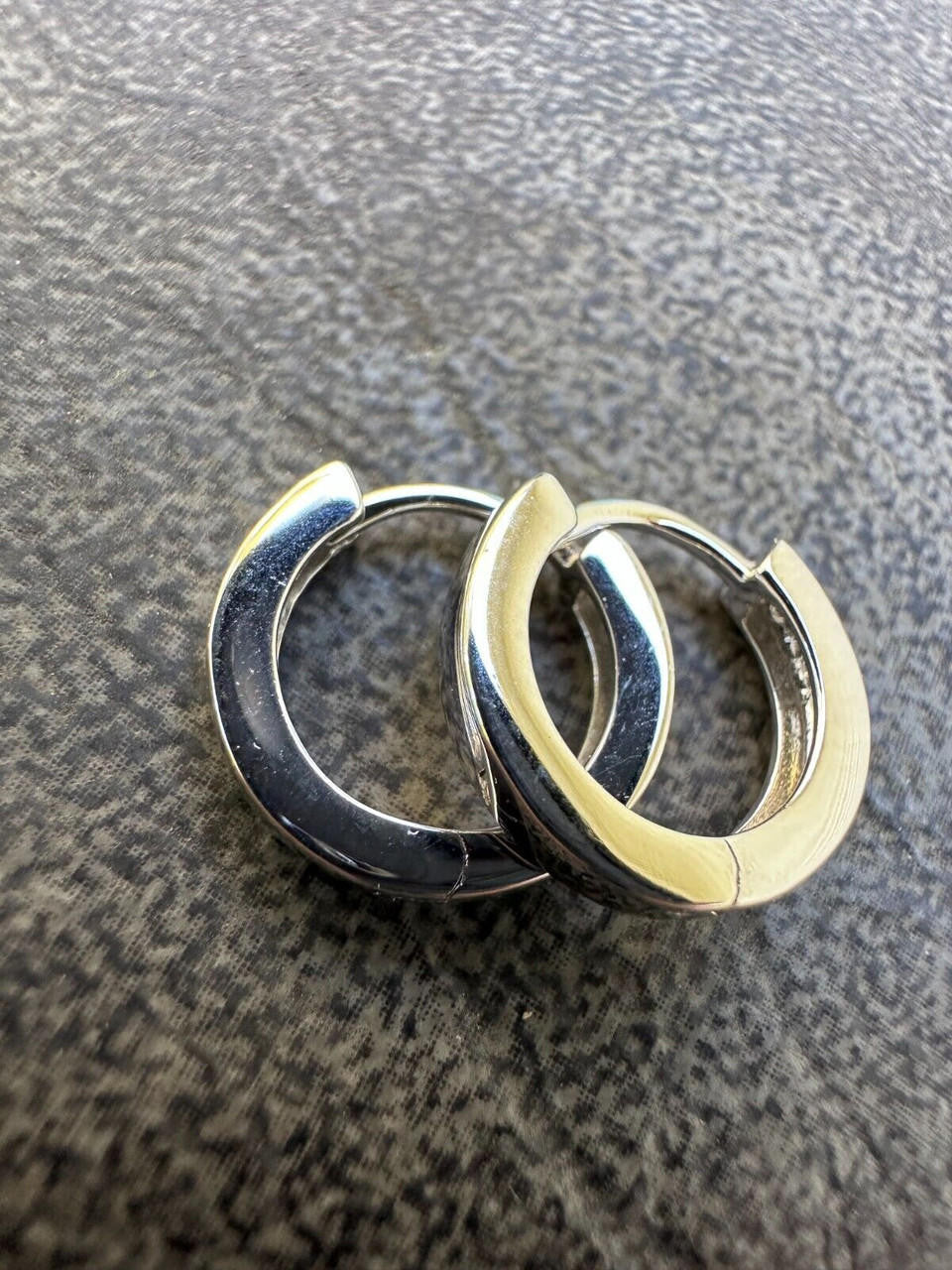 Plain Small Huggie Hoop Earrings - 925 Silver - 12.5mm