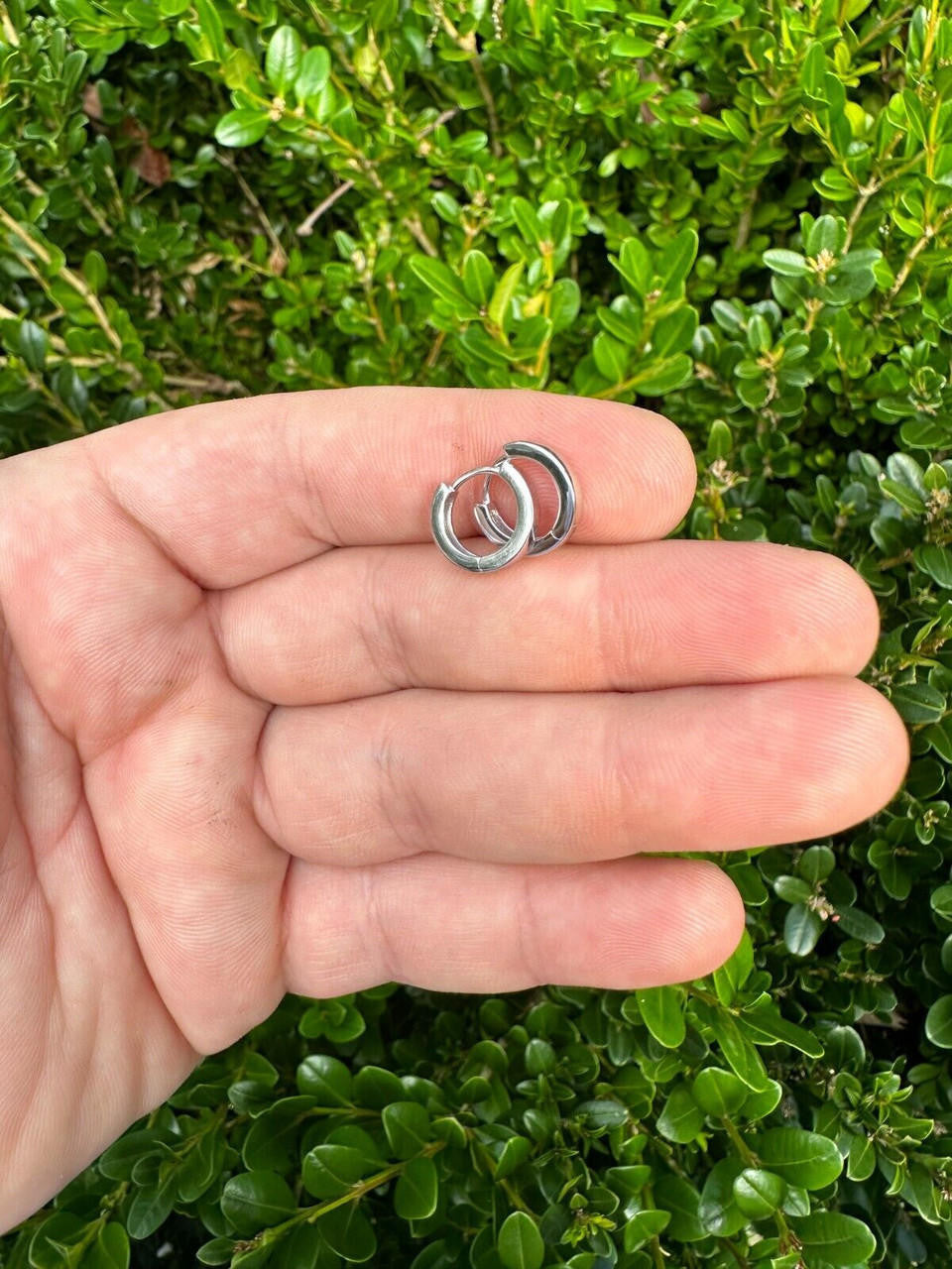 Plain Small Huggie Hoop Earrings - 925 Silver - 12.5mm
