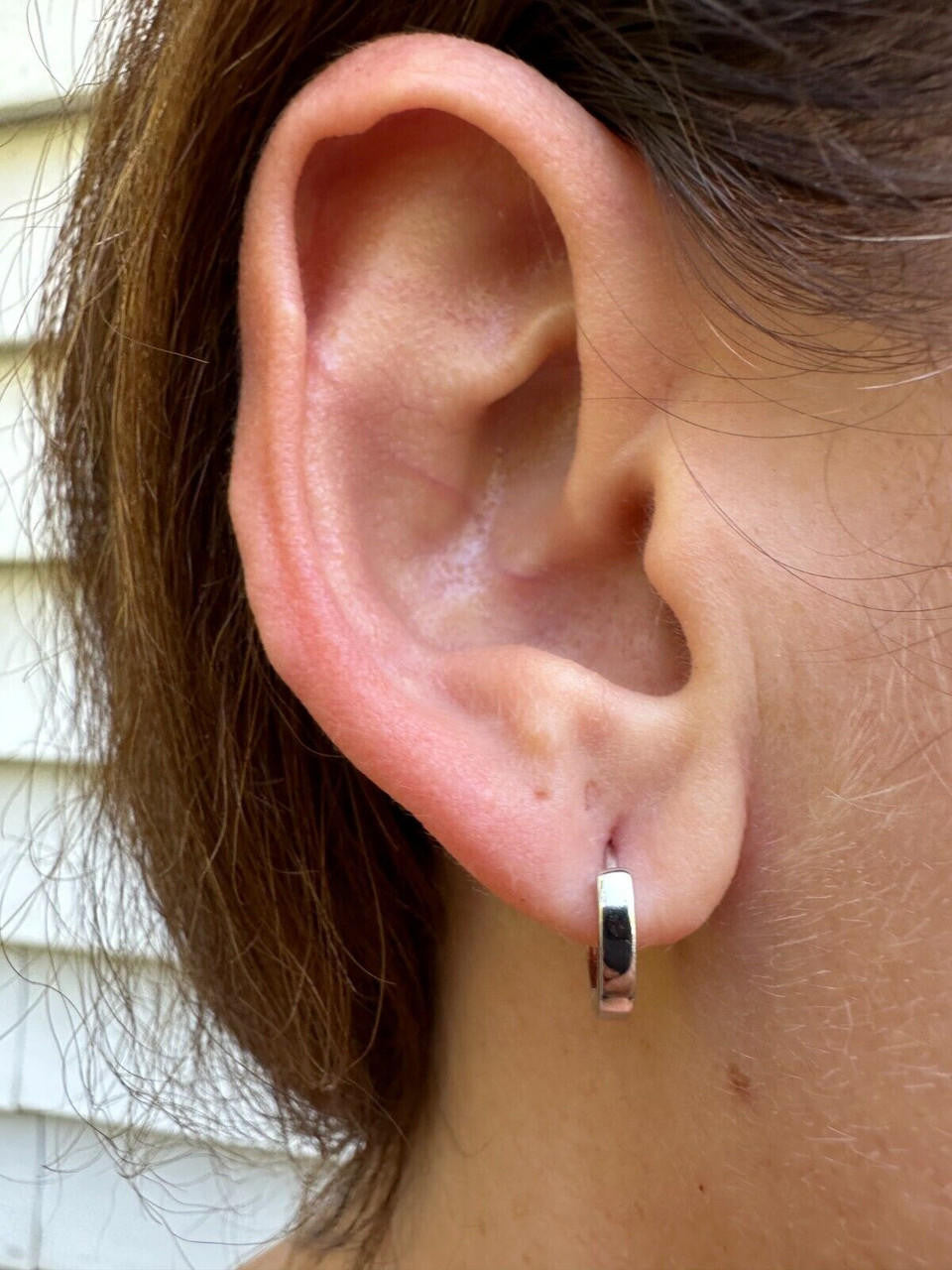 Plain Small Huggie Hoop Earrings - 925 Silver - 12.5mm
