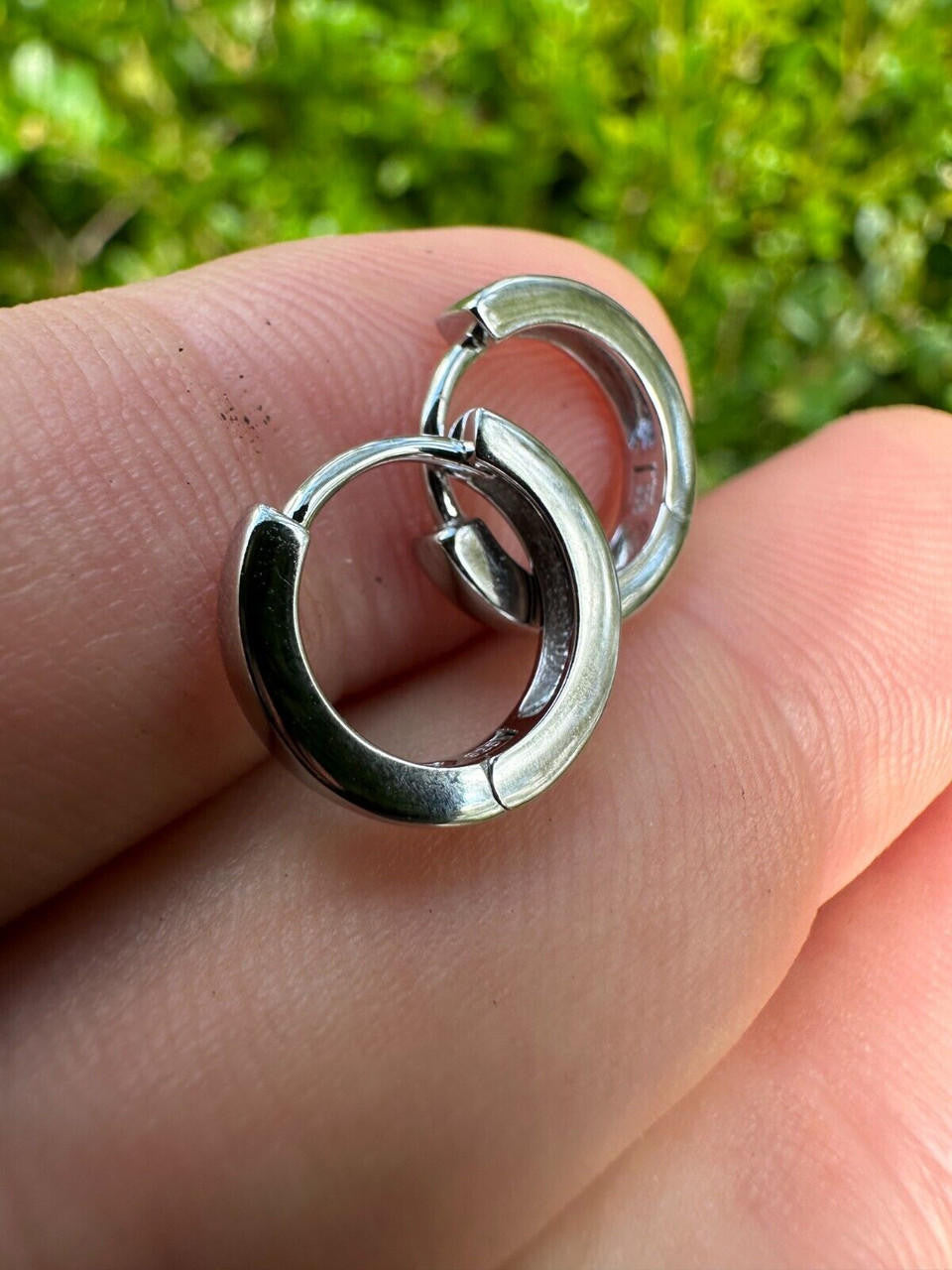 Plain Small Huggie Hoop Earrings - 925 Silver - 12.5mm