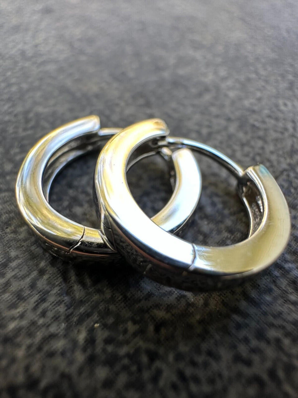 Plain Small Huggie Hoop Earrings - 925 Silver - 12.5mm
