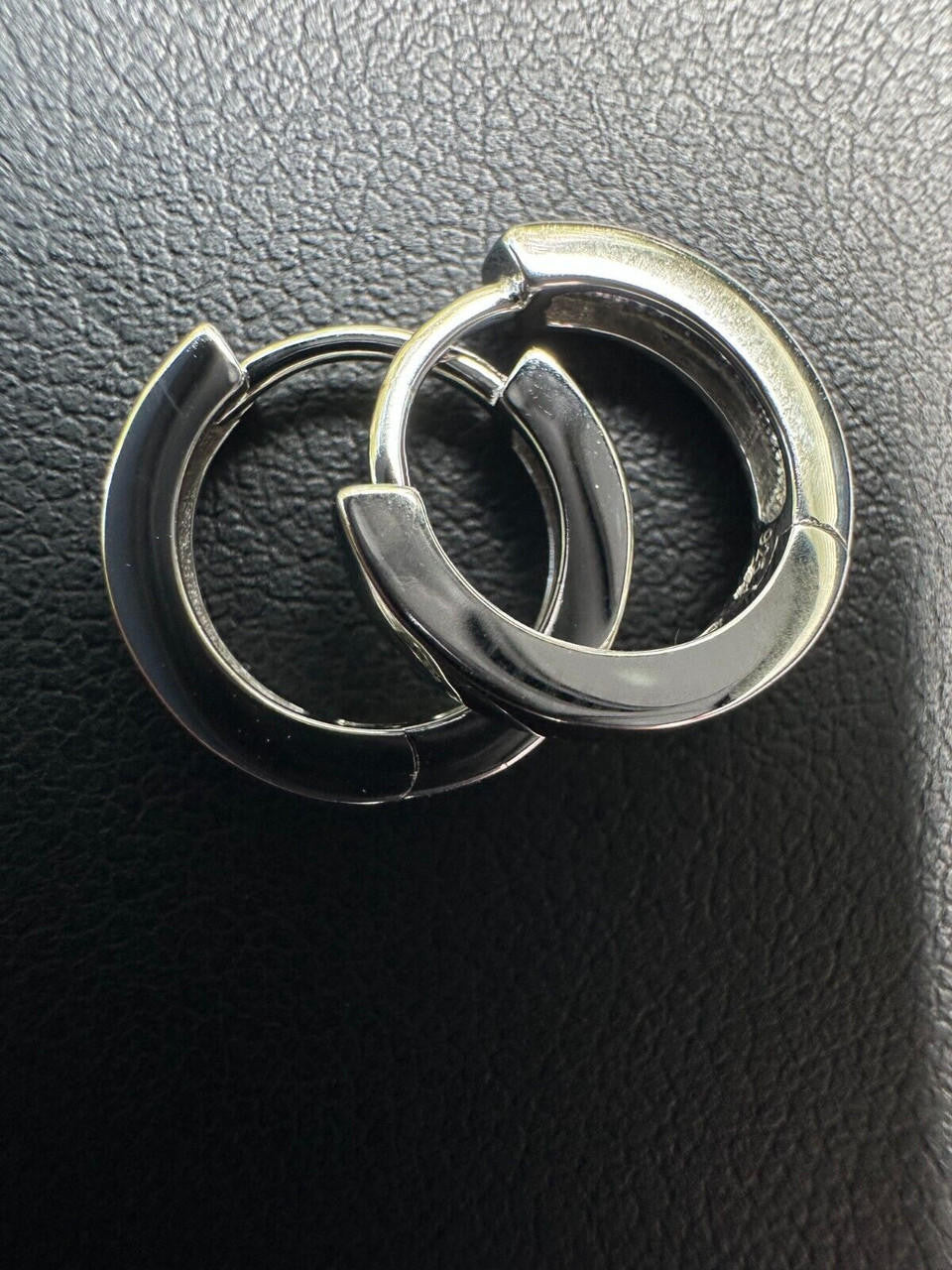 Plain Small Huggie Hoop Earrings - 925 Silver - 12.5mm