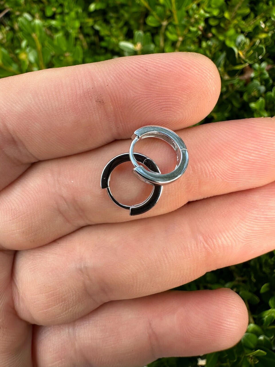 Plain Small Huggie Hoop Earrings - 925 Silver - 12.5mm