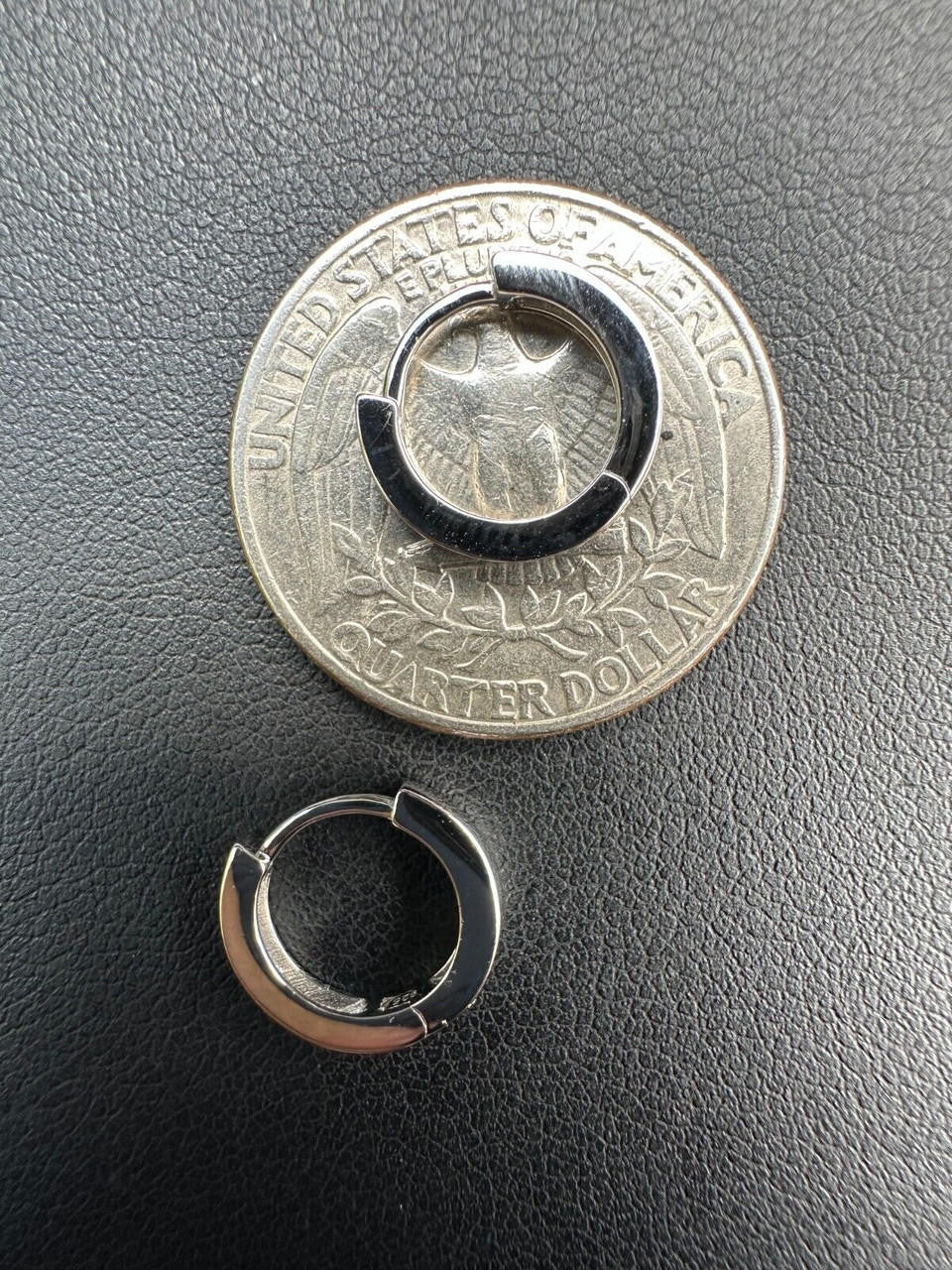 Plain Small Huggie Hoop Earrings - 925 Silver - 12.5mm