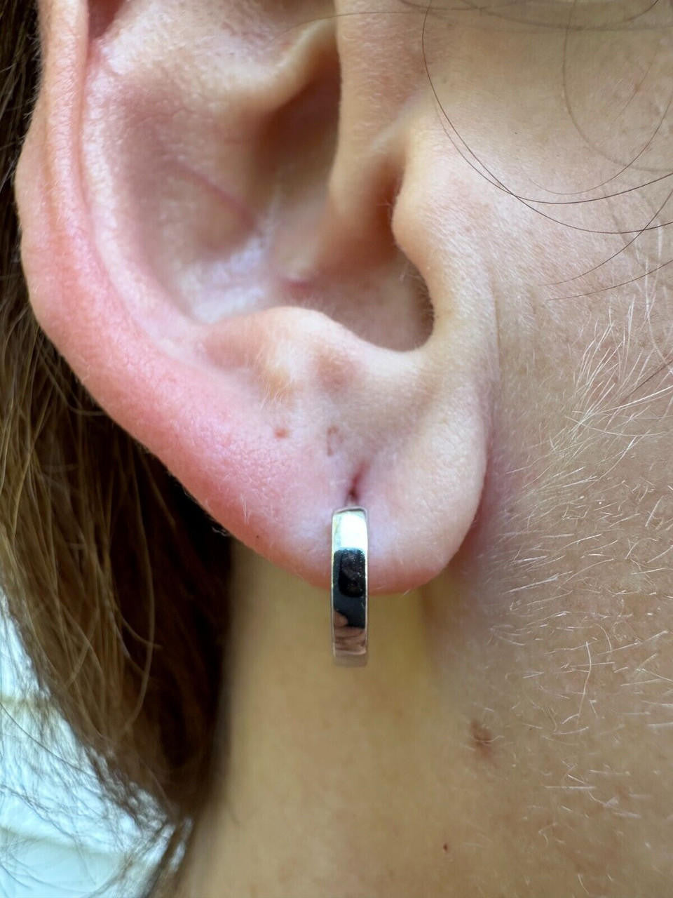 Plain Small Huggie Hoop Earrings - 925 Silver - 12.5mm