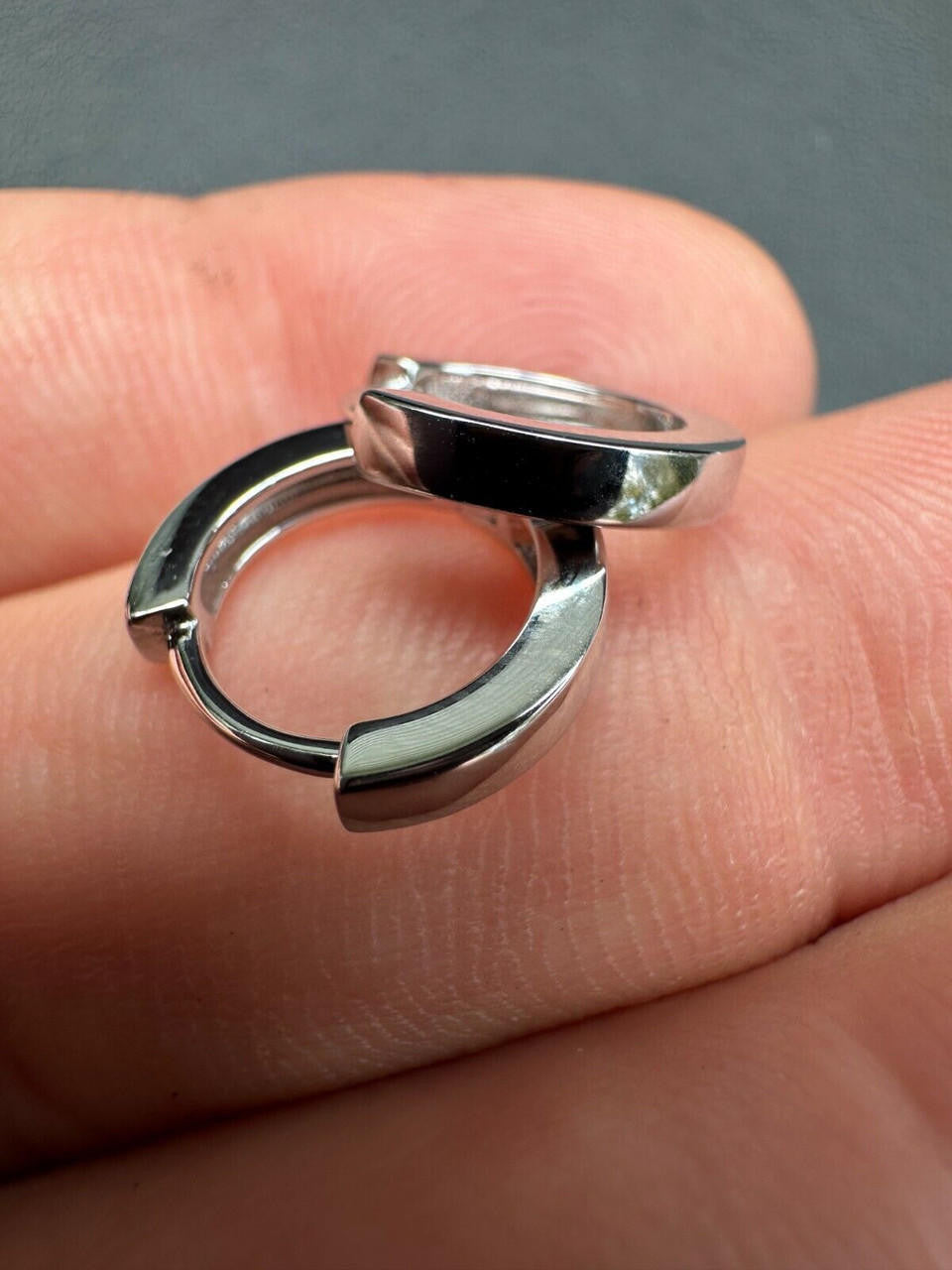 Plain Small Huggie Hoop Earrings - 925 Silver - 12.5mm
