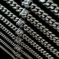 Real Solid Stainless Steel Miami Cuban Link Chain Necklace Box Clasp 4-18mm