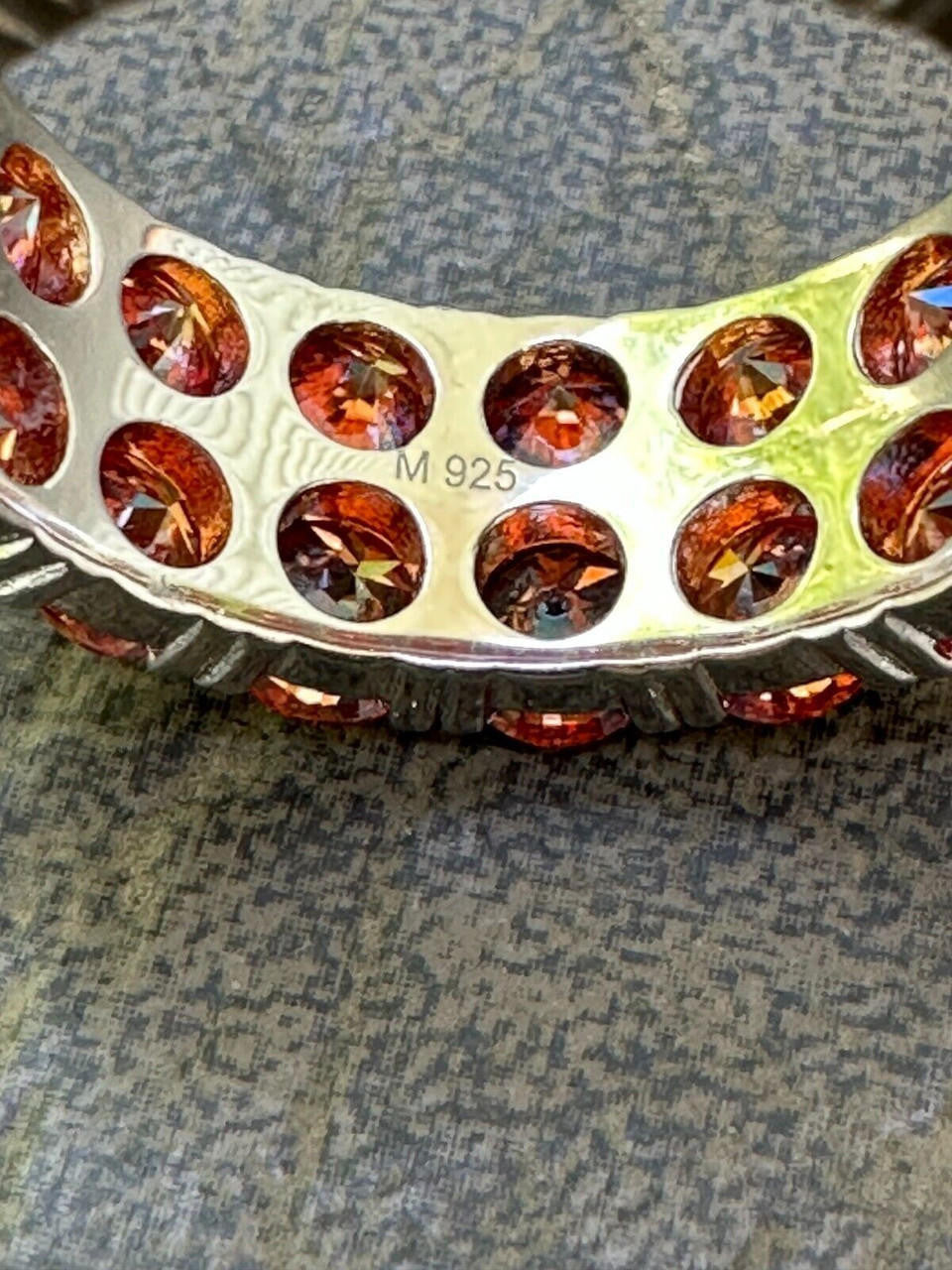 Red MOISSANITE Double Row Eternity Ring - 925 Silver