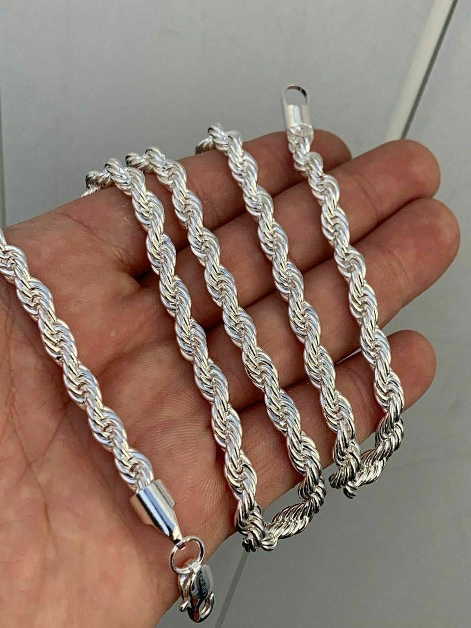 Rope Chain - Yellow Rose Or White Gold Over Solid Stainless Steel - 2-6mm 18-30"