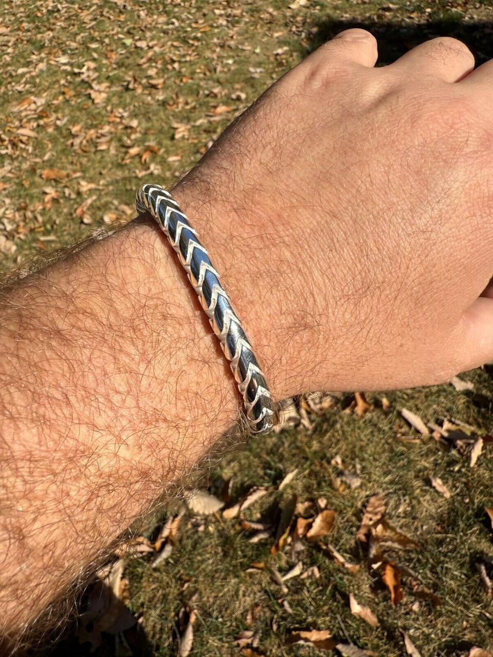 Round Franco Custom Bracelet - 925 Sterling Silver - 7"-9" - 7mm