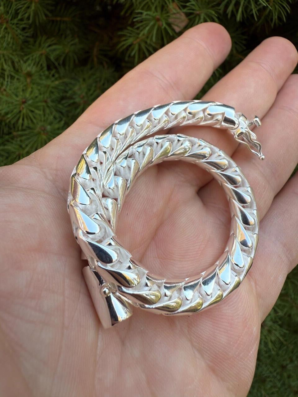 Round Franco Custom Bracelet - 925 Sterling Silver - 7"-9" - 7mm