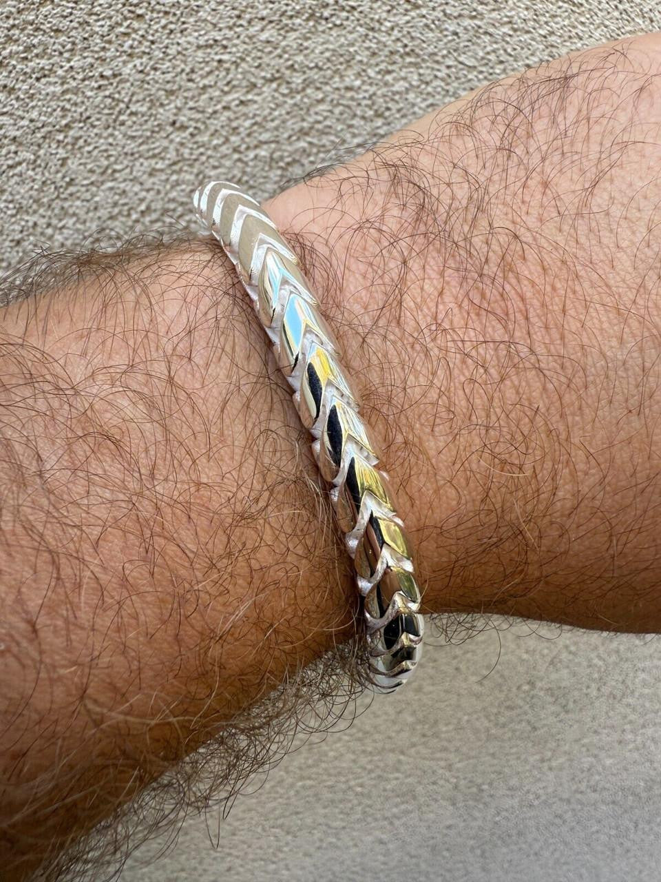 Round Franco Custom Bracelet - 925 Sterling Silver - 7"-9" - 7mm