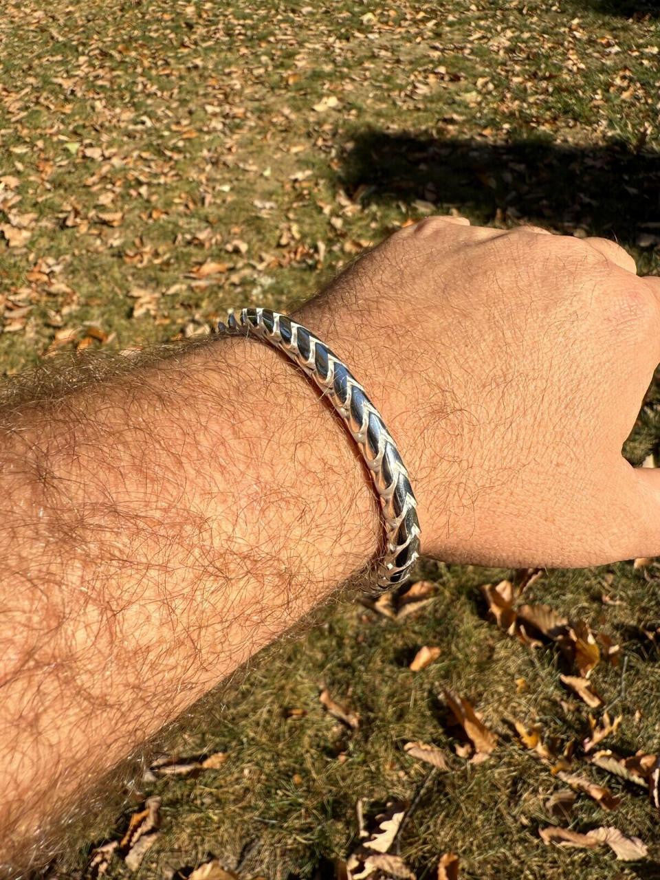 Round Franco Custom Bracelet - 925 Sterling Silver - 7"-9" - 7mm