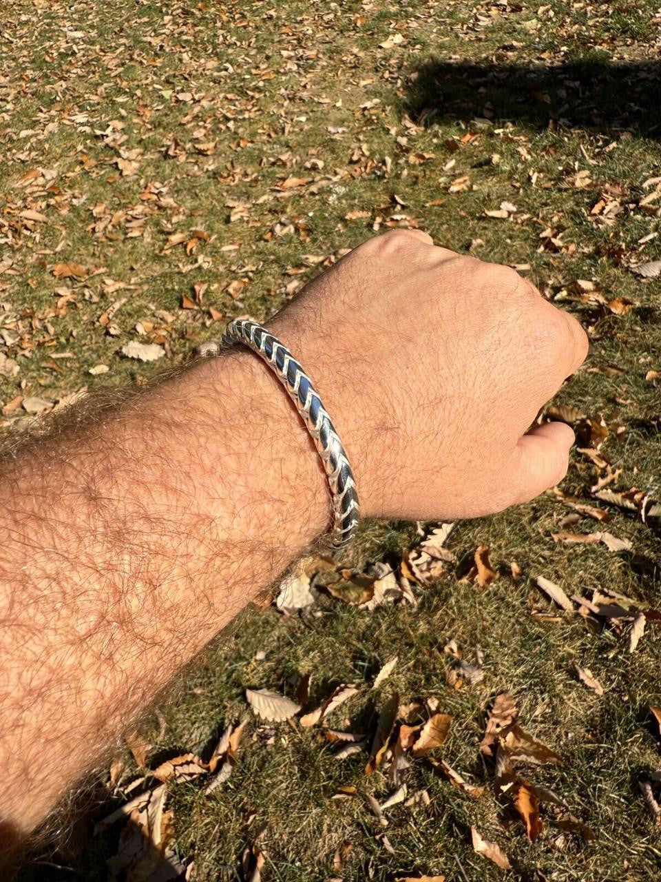 Round Franco Custom Bracelet - 925 Sterling Silver - 7"-9" - 7mm