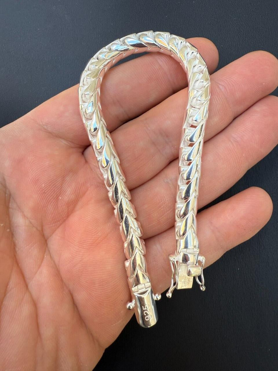 Round Franco Custom Bracelet - 925 Sterling Silver - 7"-9" - 7mm