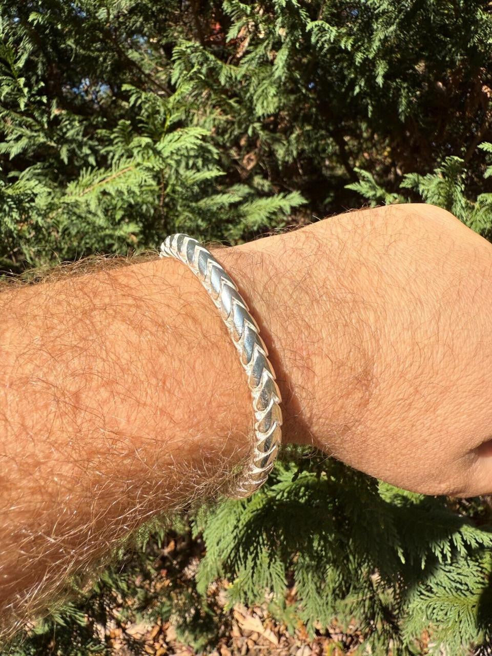 Round Franco Custom Bracelet - 925 Sterling Silver - 7"-9" - 7mm