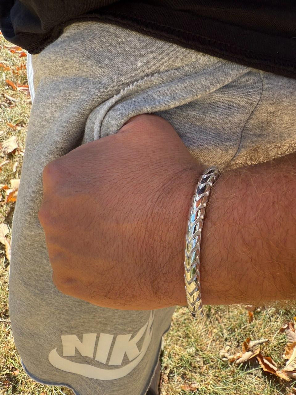 Round Franco Custom Bracelet - 925 Sterling Silver - 7"-9" - 7mm