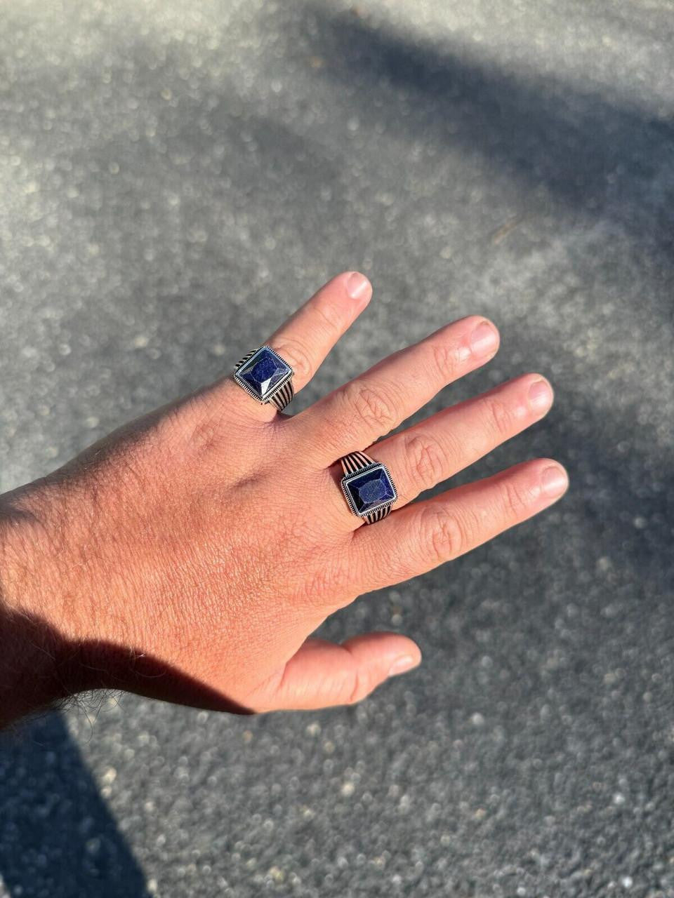 Royalty Ring - 925 Silver - Genuine Blue Sapphire Stone