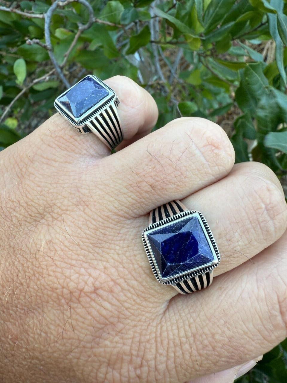 Royalty Ring - 925 Silver - Genuine Blue Sapphire Stone