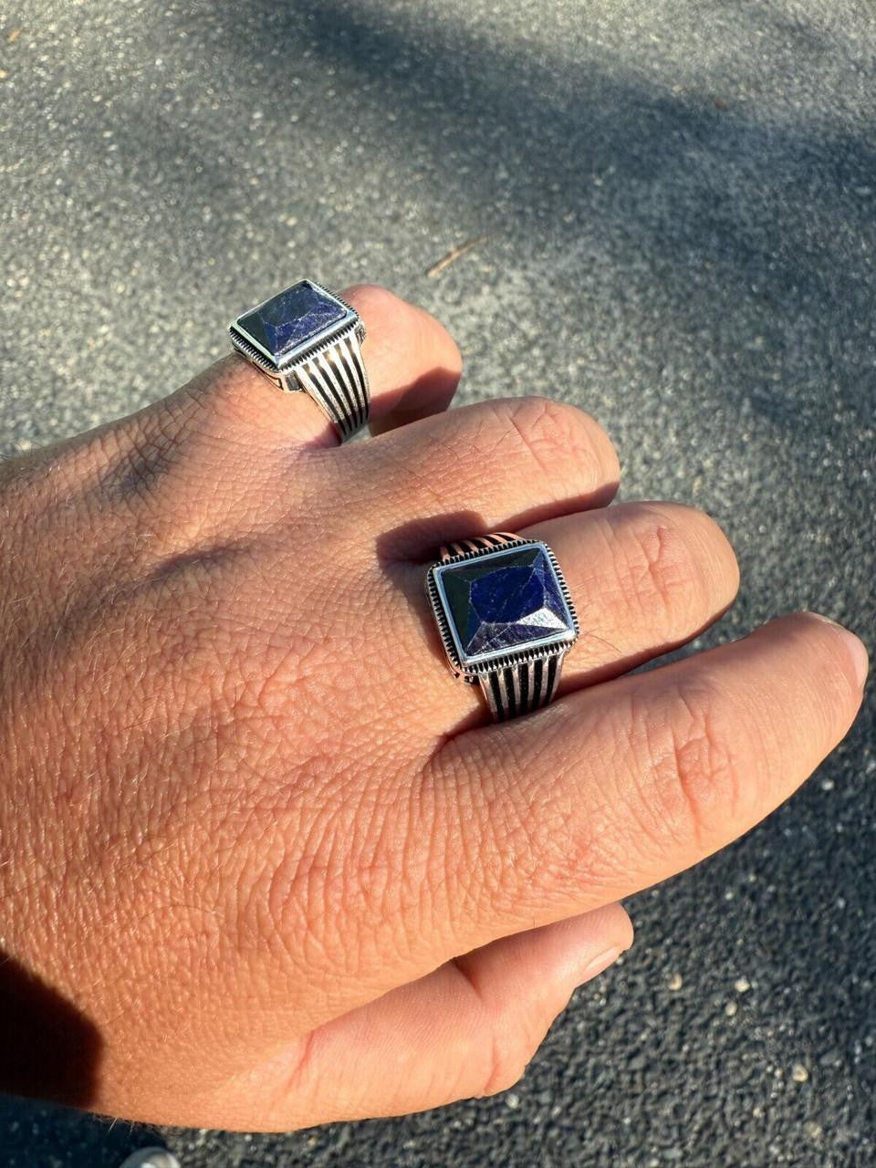 Royalty Ring - 925 Silver - Genuine Blue Sapphire Stone