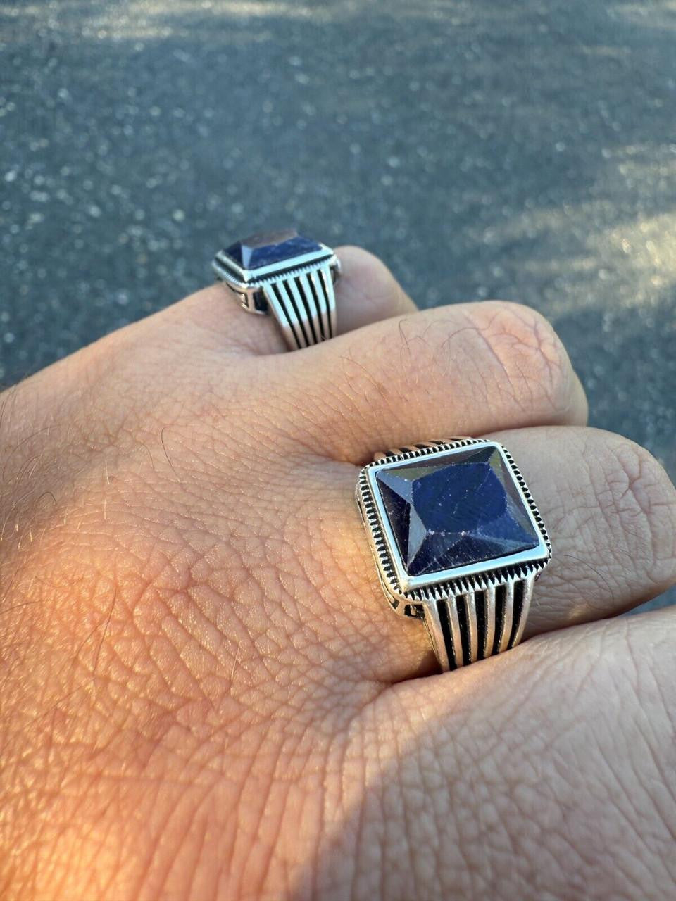 Royalty Ring - 925 Silver - Genuine Blue Sapphire Stone