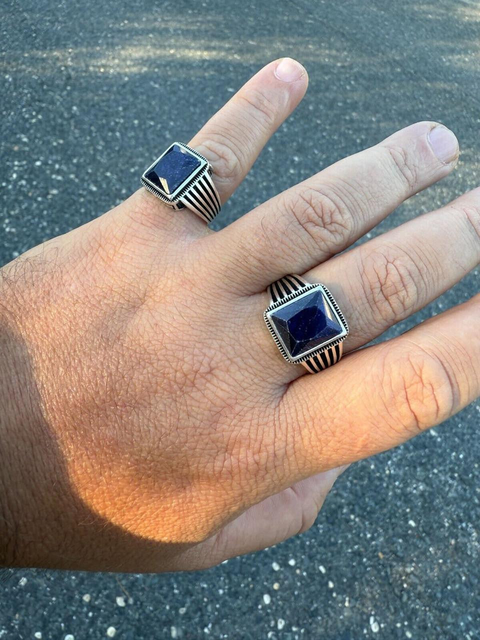 Royalty Ring - 925 Silver - Genuine Blue Sapphire Stone
