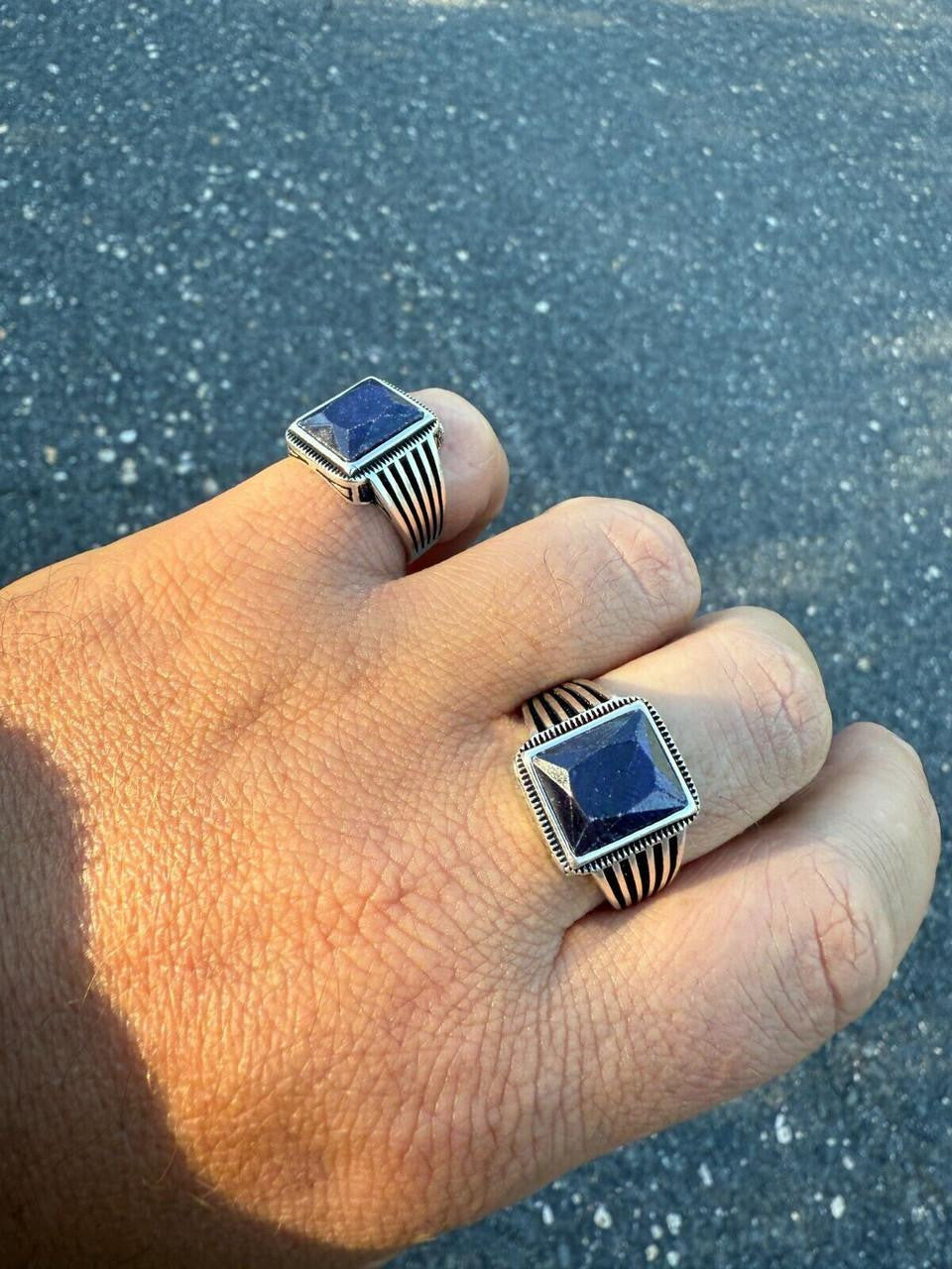 Royalty Ring - 925 Silver - Genuine Blue Sapphire Stone
