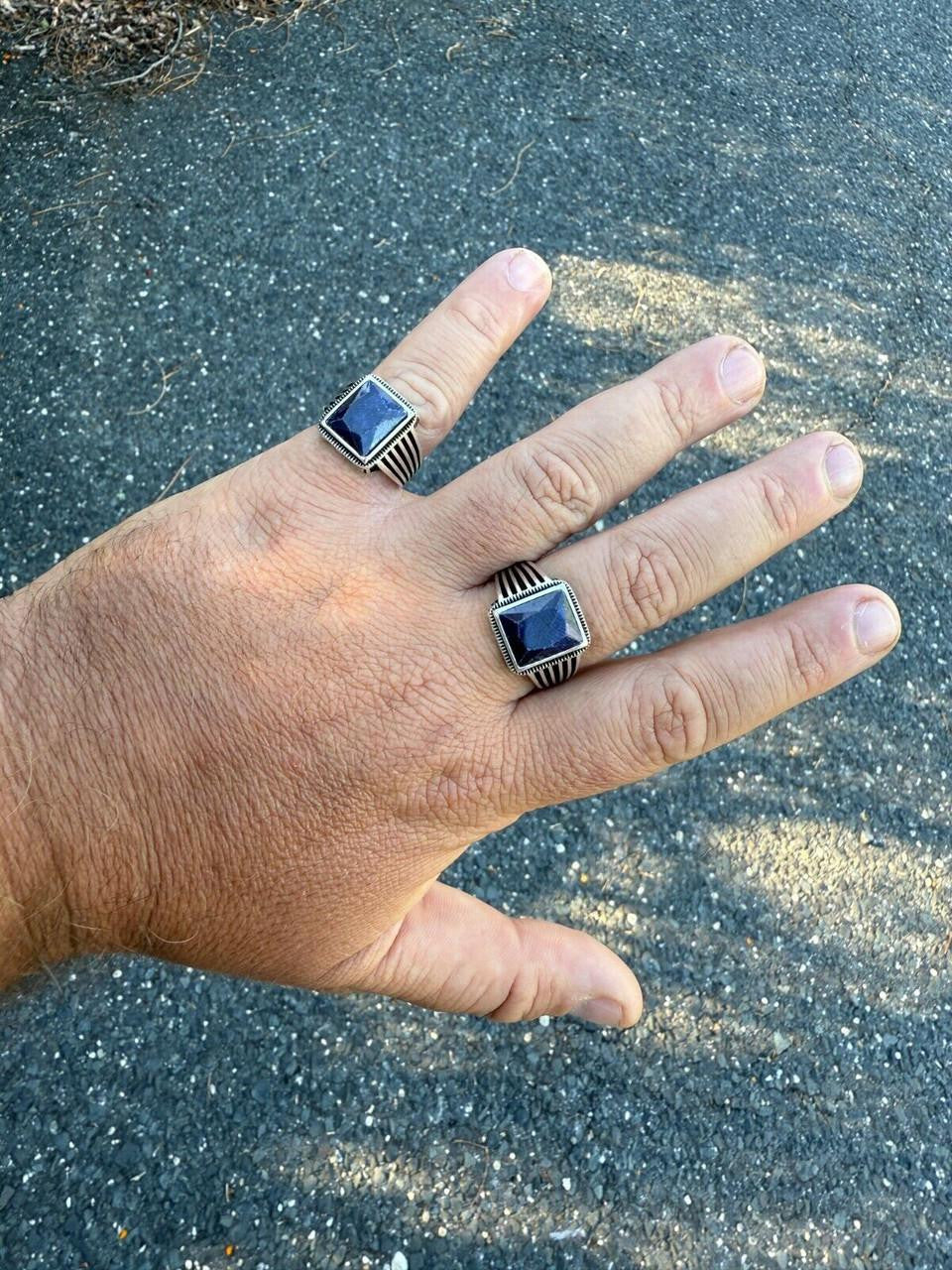 Royalty Ring - 925 Silver - Genuine Blue Sapphire Stone