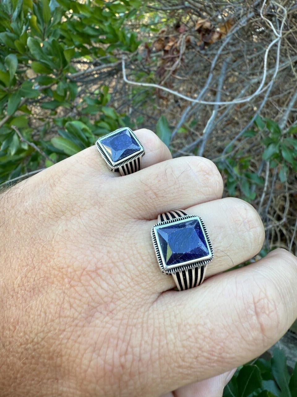 Royalty Ring - 925 Silver - Genuine Blue Sapphire Stone