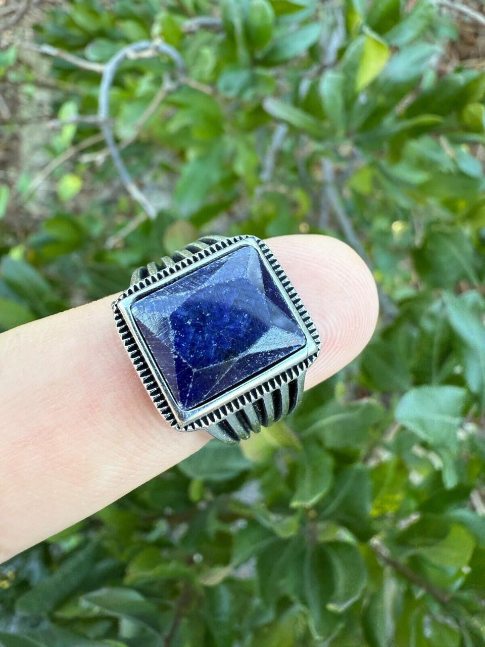 Royalty Ring - 925 Silver - Genuine Blue Sapphire Stone