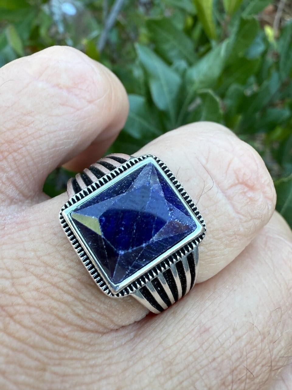 Royalty Ring - 925 Silver - Genuine Blue Sapphire Stone