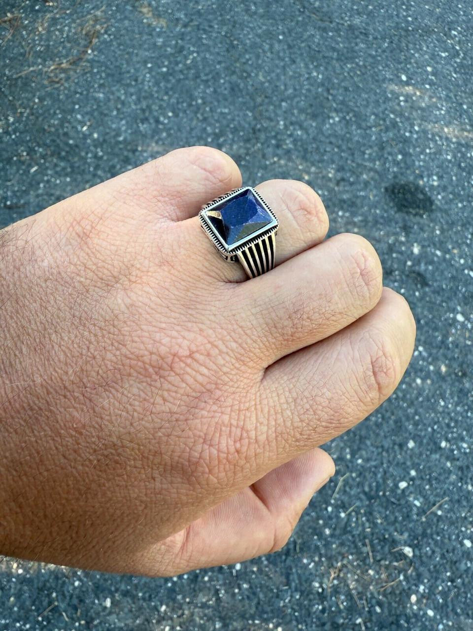 Royalty Ring - 925 Silver - Genuine Blue Sapphire Stone