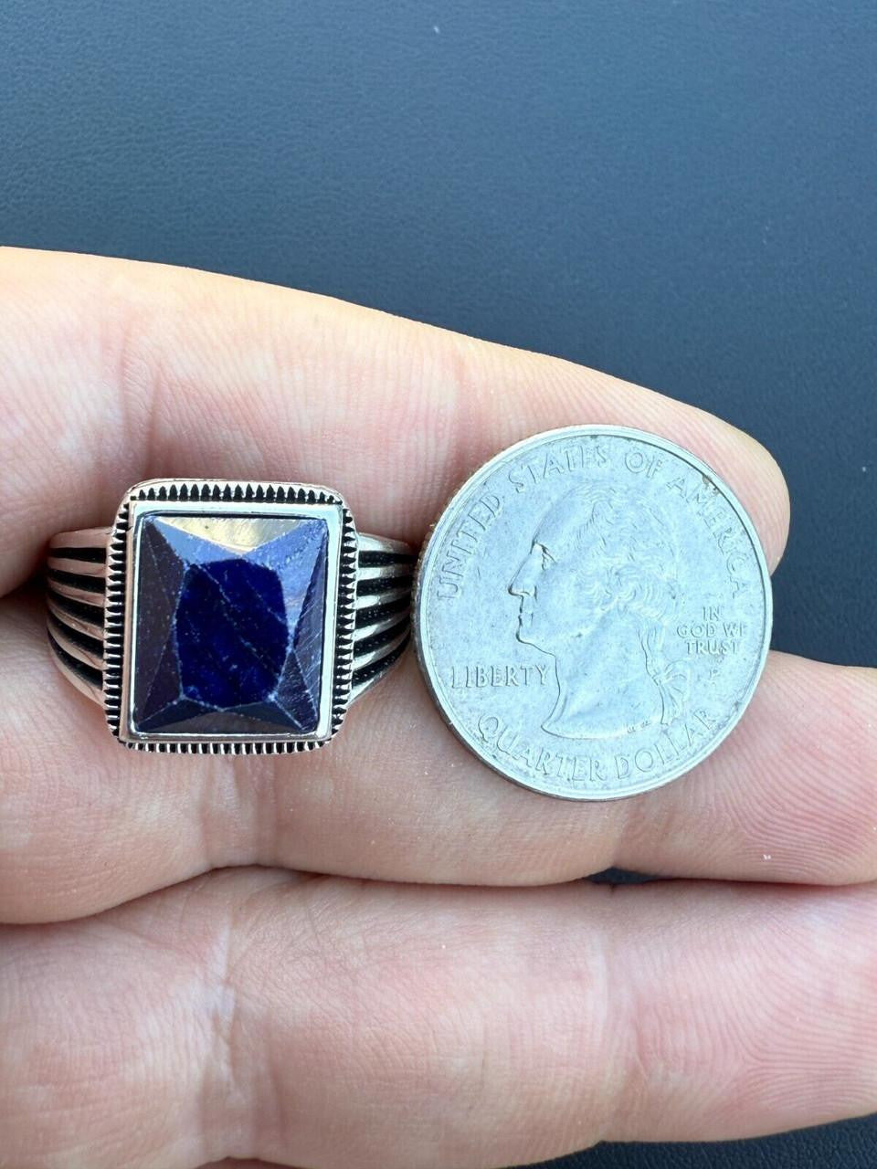 Royalty Ring - 925 Silver - Genuine Blue Sapphire Stone